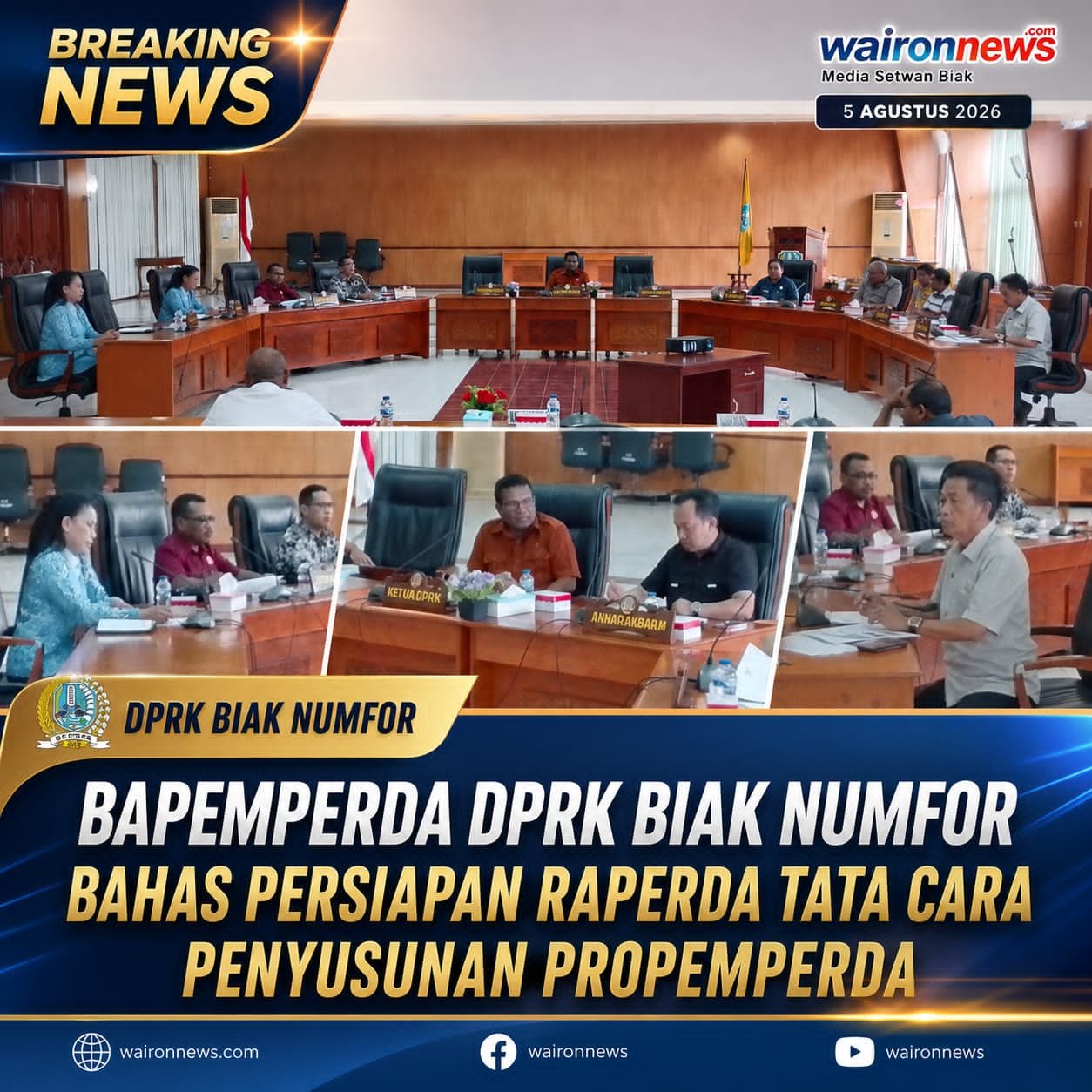 Bapemperda DPRK Biak Bahas Persiapan Raperda Tata Cara Penyusunan Propemperda