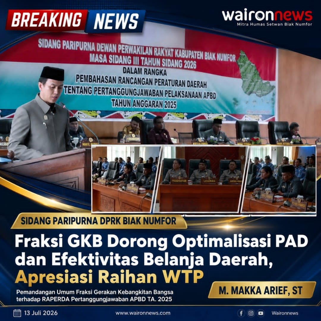 Fraksi GKB Dorong Optimalisasi PAD dan Efektivitas Belanja Daerah, Apresiasi Raihan WTP