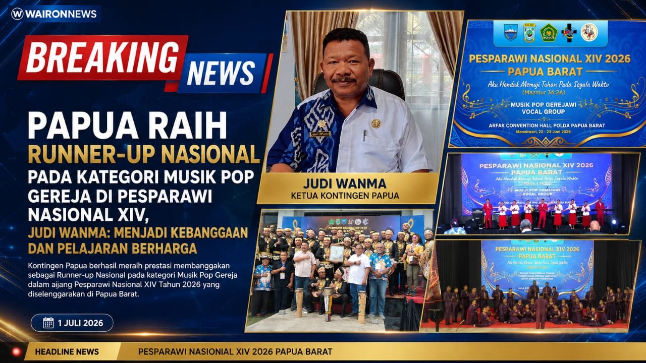 Papua Raih Runner-up Nasional pada Kategori Musik Pop Gereja di Pesparawi Nasional XIV, Judi Wanma: Menjadi Kebanggaan dan Pelajaran Berharga