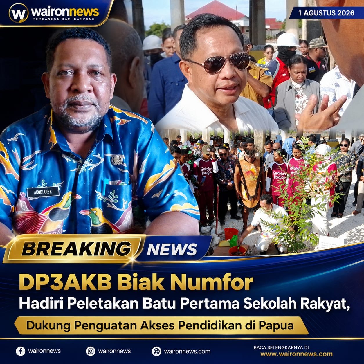 DP3AKB Biak Numfor Hadiri Peletakan Batu Pertama Sekolah Rakyat, Dukung Penguatan Akses Pendidikan di Papua