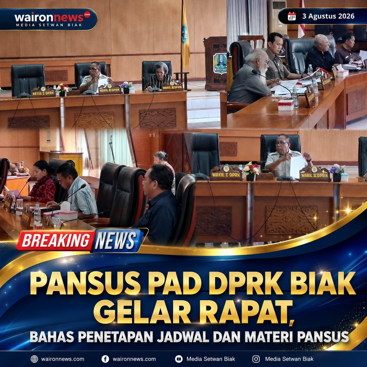 PANSUS PAD DPRK Biak Gelar Rapat, Bahas Penetapan Jadwal dan Materi Pansus