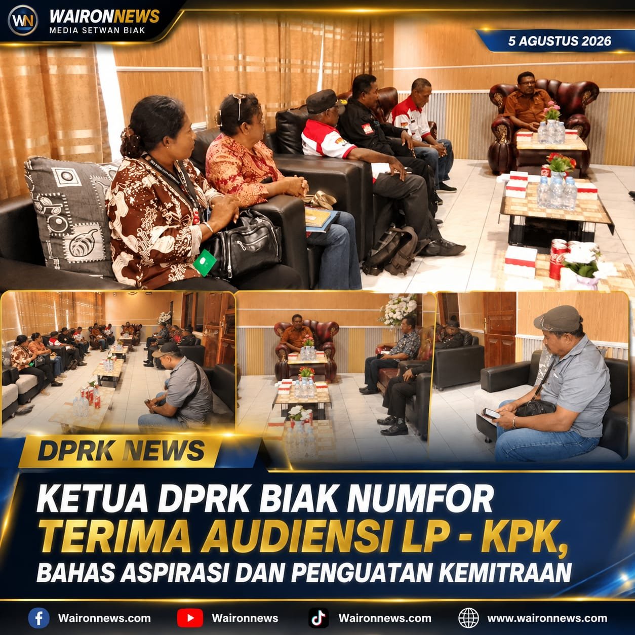 DPRK Biak Numfor Tegaskan Keterbukaan Terima Aspirasi Masyarakat Lewat Audiensi LP-KPK