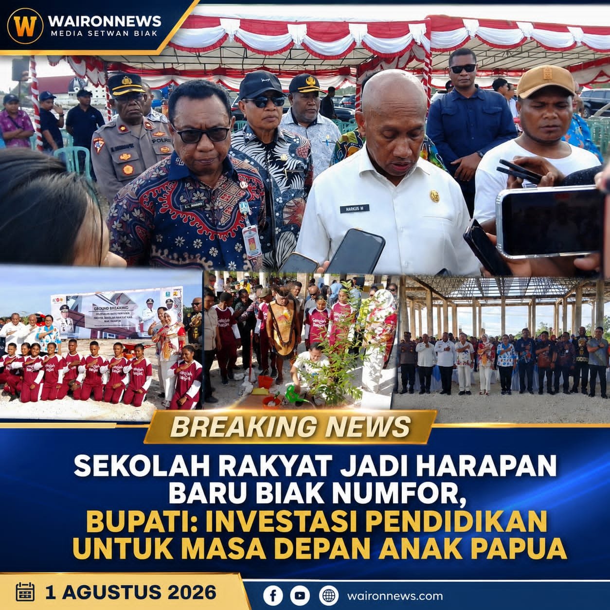 Sekolah Rakyat Jadi Harapan Baru Biak Numfor, Bupati: Investasi Pendidikan untuk Masa Depan Anak Papua