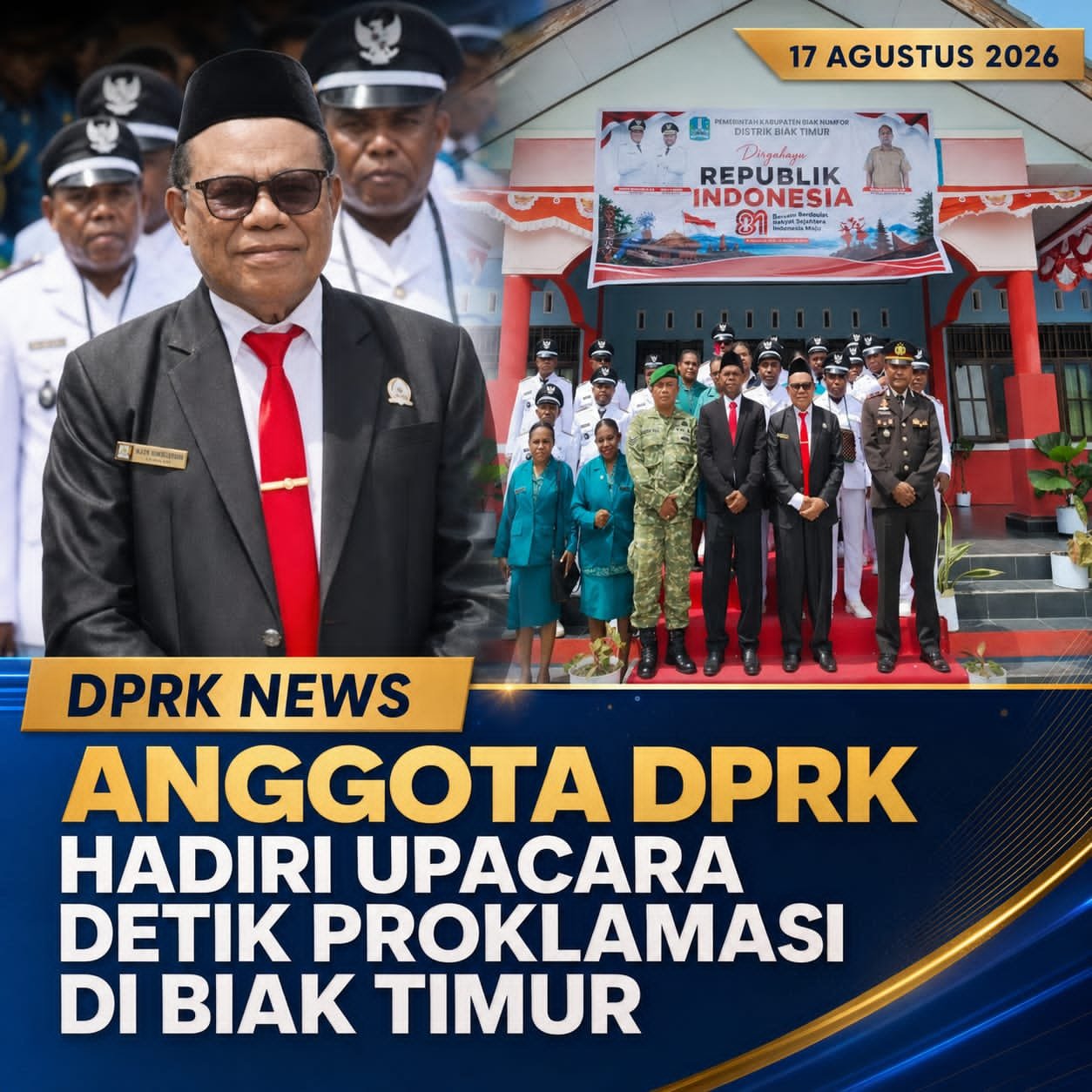 Anggota DPRK Hadiri Upacara Detik Proklamasi di Biak Timur