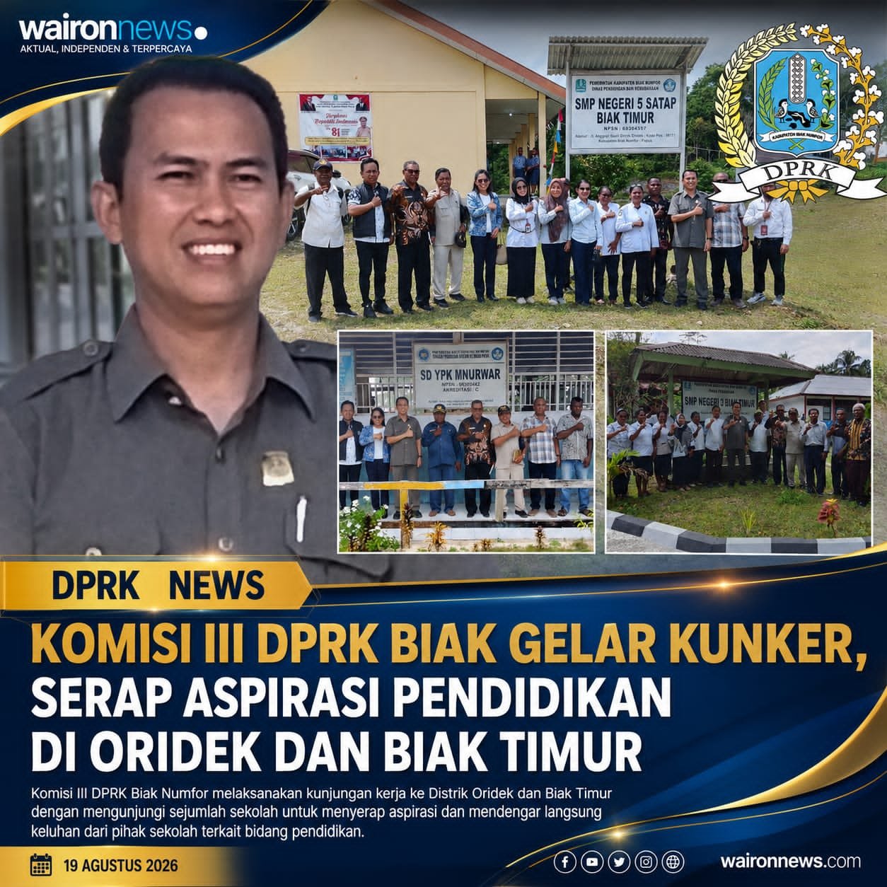 Komisi III DPRK Biak Gelar Kunker, Serap Aspirasi Pendidikan di Oridek dan Biak Timur