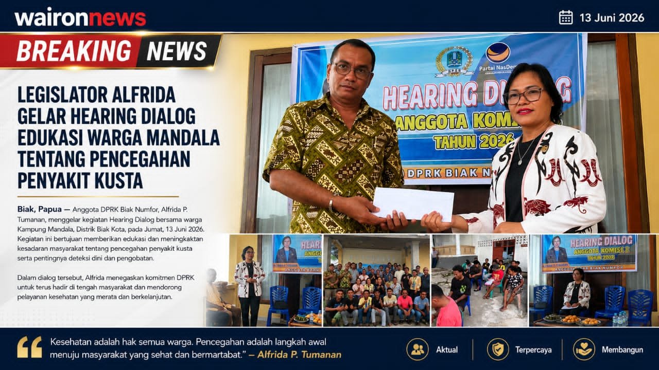 Legislator Alfrida Gelar Hearing Dialog, Edukasi Warga Mandala tentang Pencegahan Penyakit Kusta