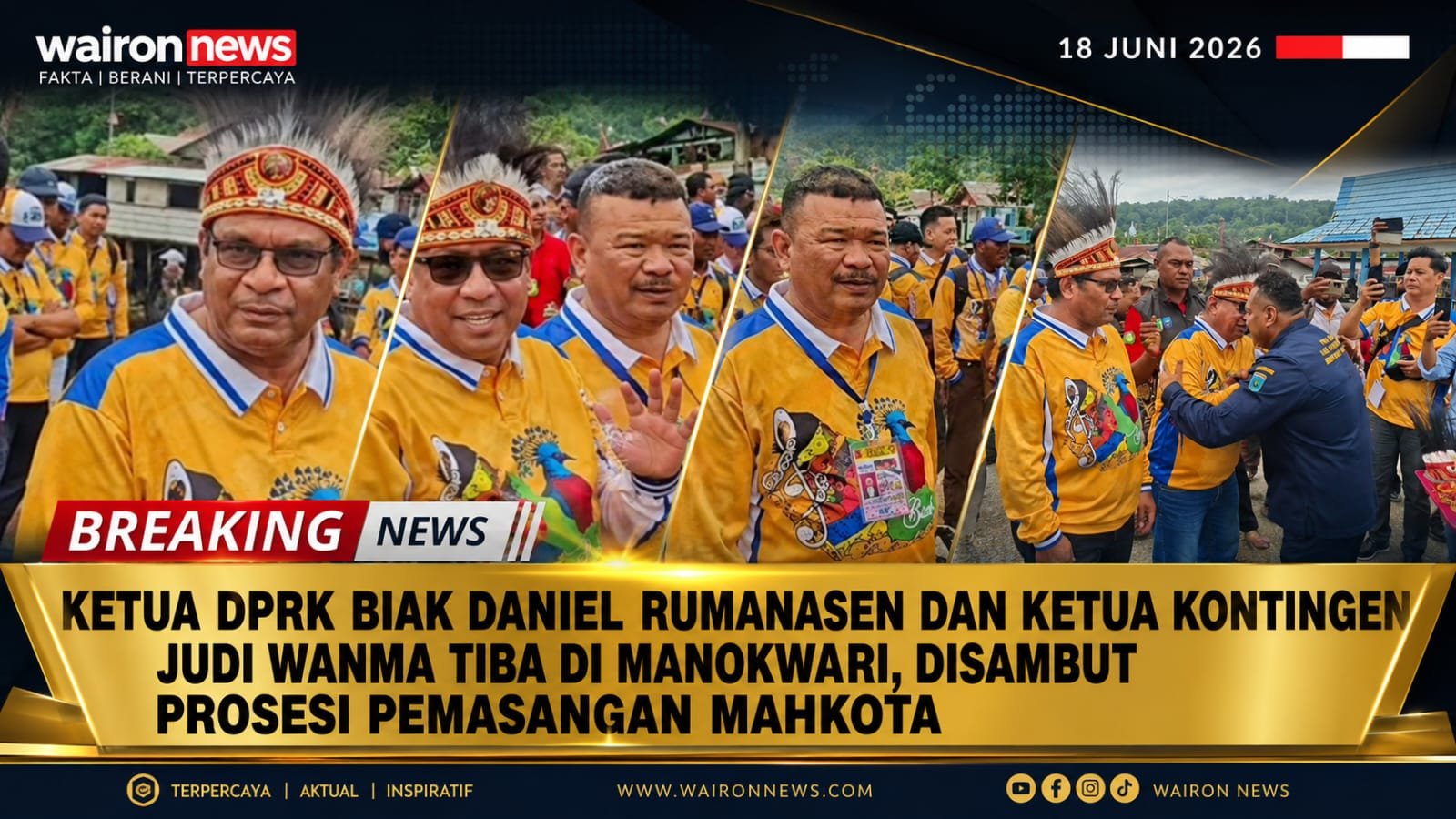 Kontingen Pesparawi Biak Tiba Manokwari, Disambut Prosesi Pemasangan Mahkota