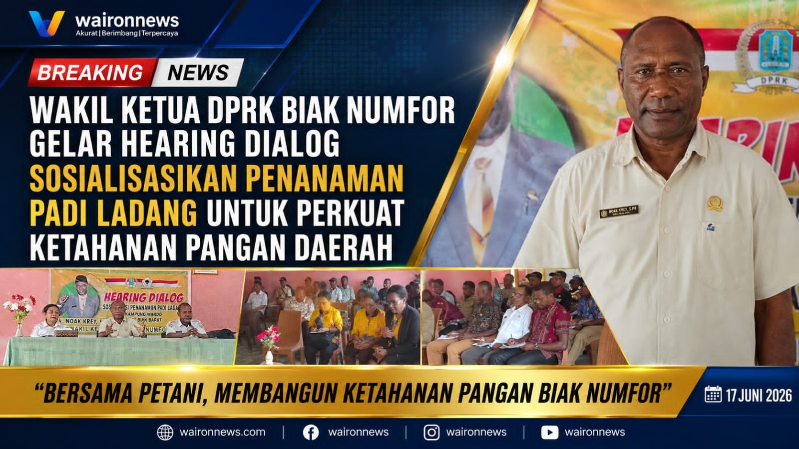 Legislator Noak Krey Gelar Hearing Sosialisasikan Penanaman Padi Ladang untuk Perkuat Ketahanan Pangan Daerah