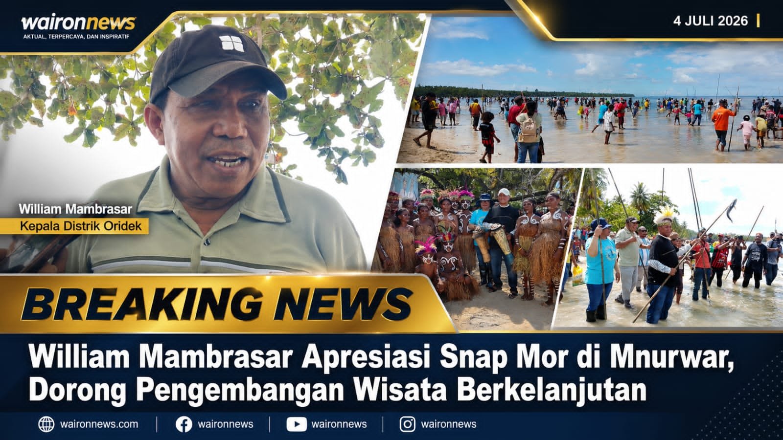 William Mambrasar Apresiasi Nap Mor di Mnurwar, Dorong Pengembangan Wisata Berkelanjutan