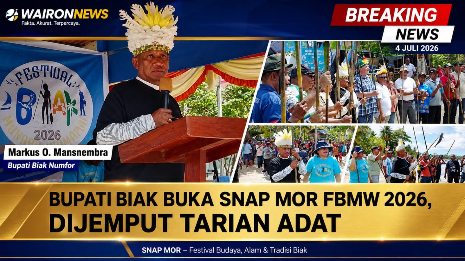 Bupati Markus Buka Nap Mor FBMW 2026, Tegaskan Komitmen Jaga Budaya serta Lingkungan