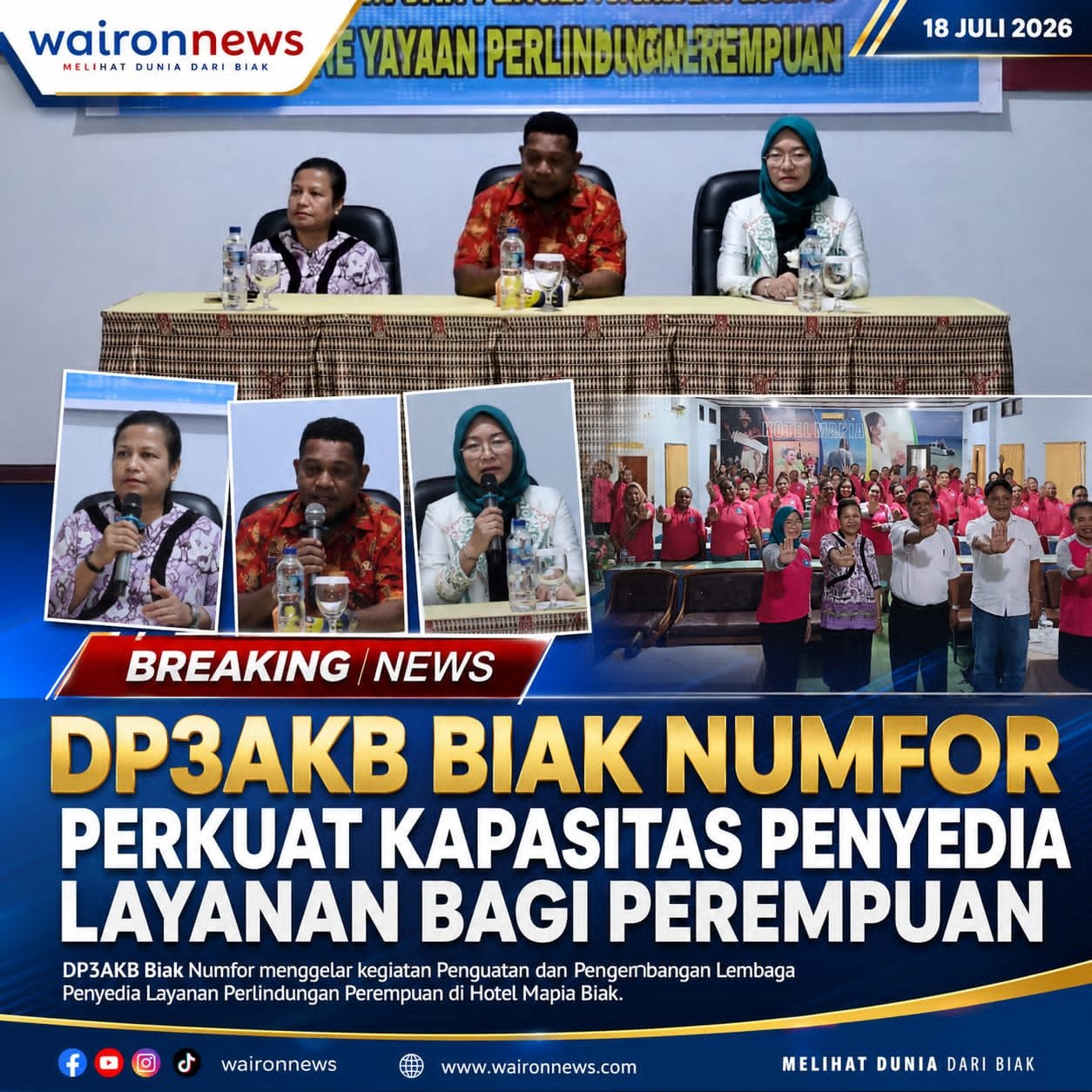 DP3AKB Biak Numfor Perkuat Kapasitas Penyedia Layanan bagi Perempuan
