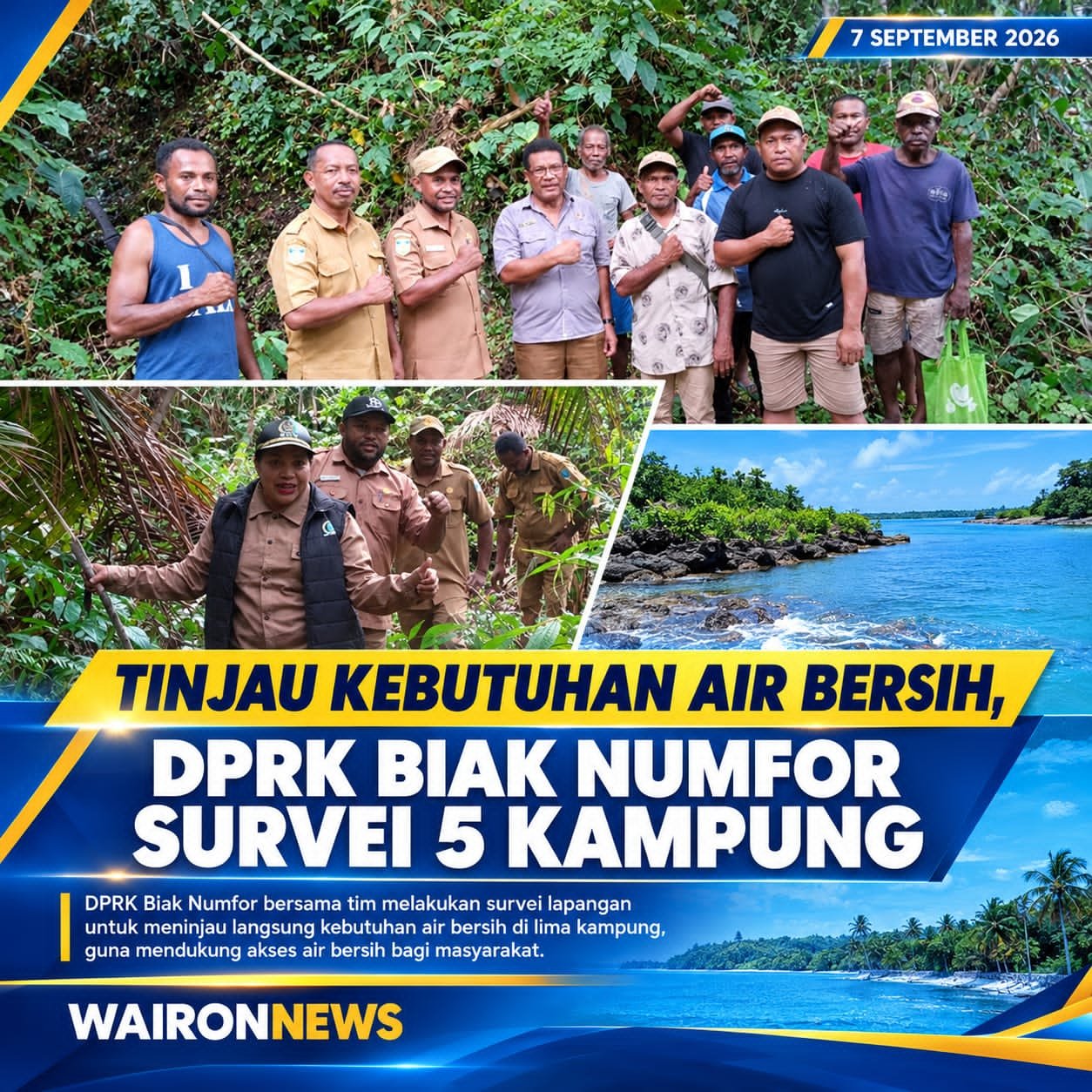 Tinjau Kebutuhan Air Bersih, DPRK Biak Numfor Survei 5 Kampung