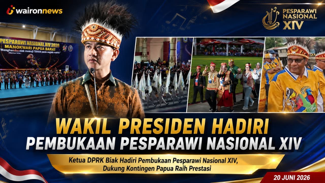 Wapres Gibran Buka Pesparawi Nasional XIV di Manokwari, Ketua DPRK Biak Numfor Beri Dukungan Penuh Kontingen Papua