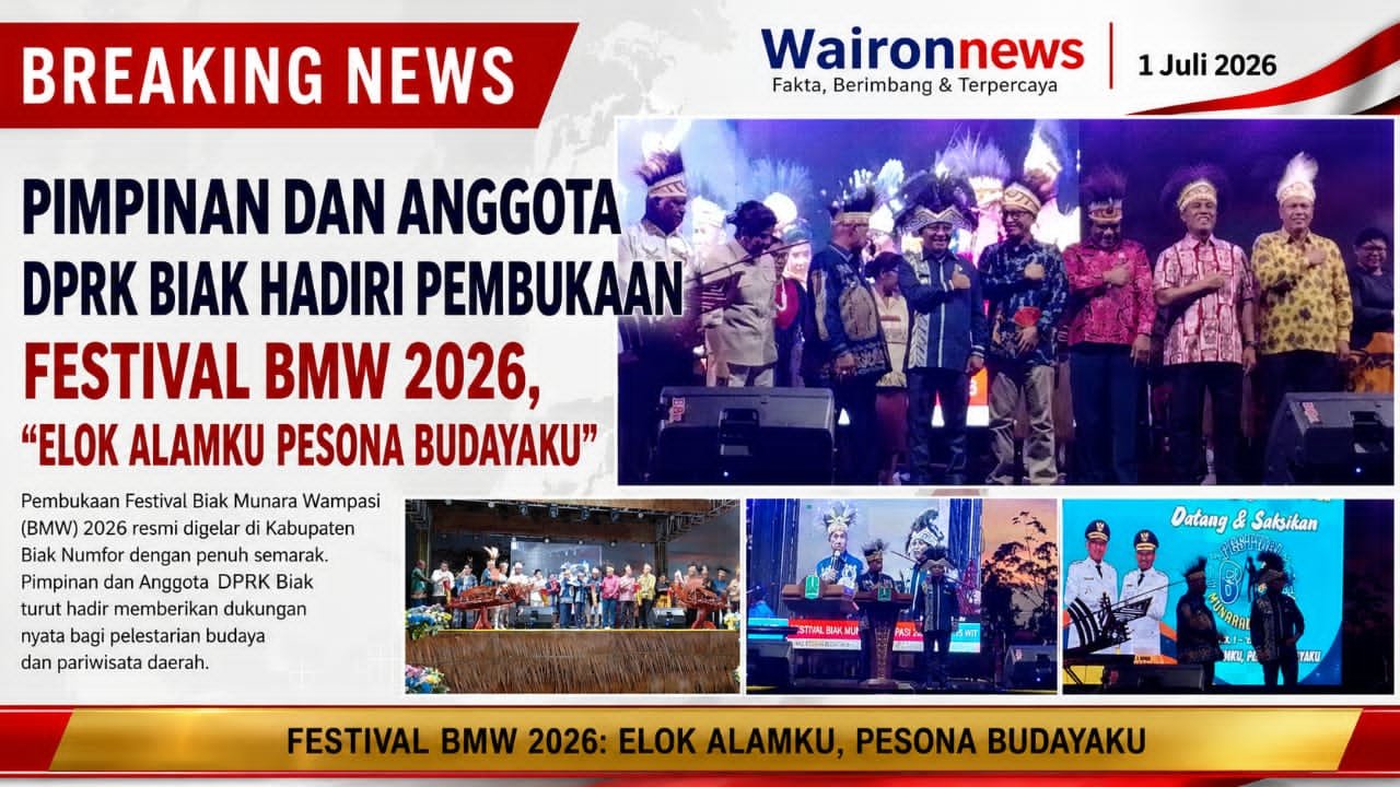 Pimpinan dan Anggota DPRK Biak Hadiri Pembukaan Festival BMW 2026, Elok Alamku Pesona Budayaku